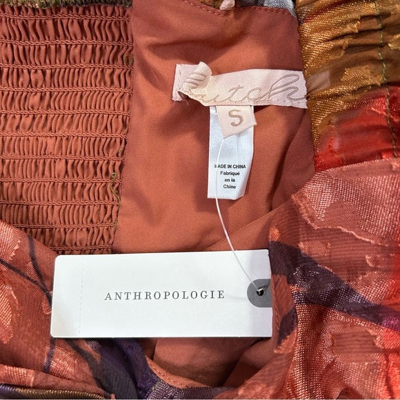 NWT HutchTwist Front Puff Sleeve Elegant Multicolor Women's Midi Dress SZ Small - Picture 8 of 16